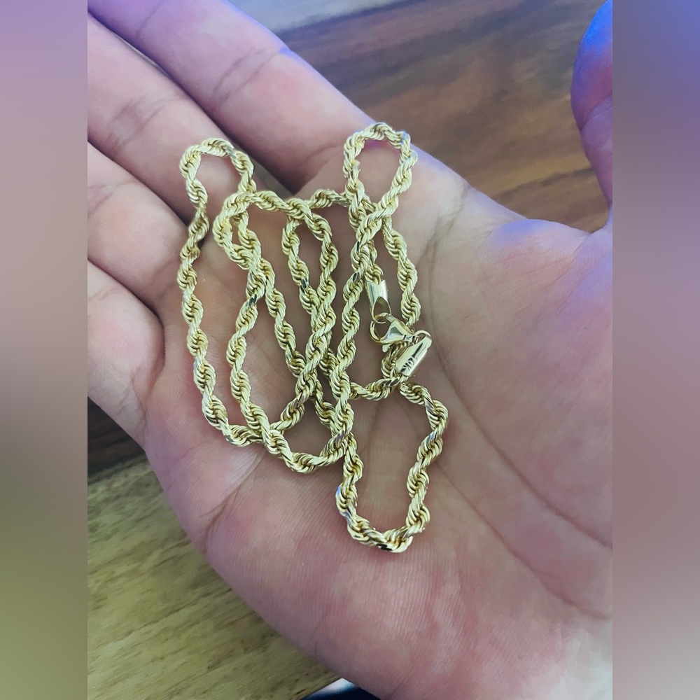 10k Gold Rope Necklace - Picture 6 of 8